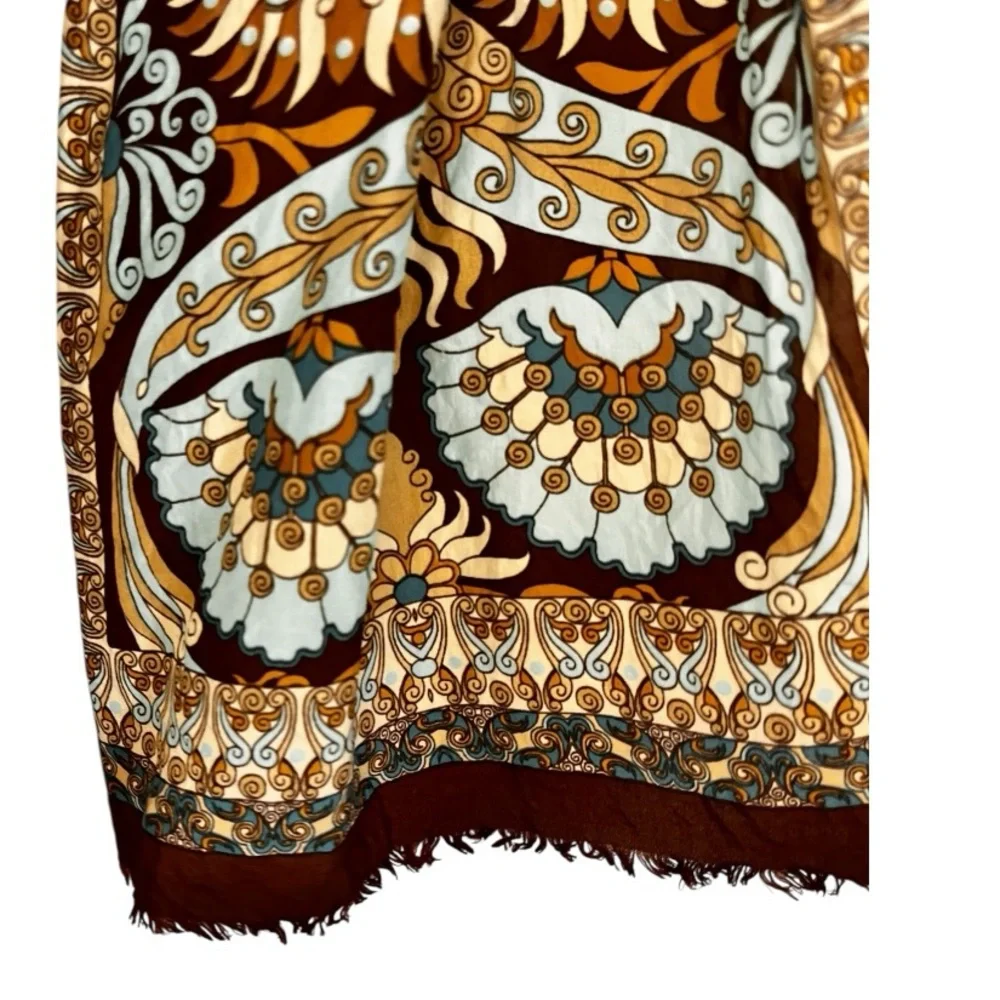 Bursa Ipek | Green Brown‎ Design 100% Pure Silk Scarf